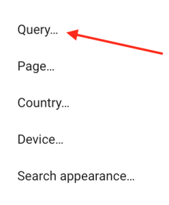 Google Search Console -> Performance -> New -> Query
