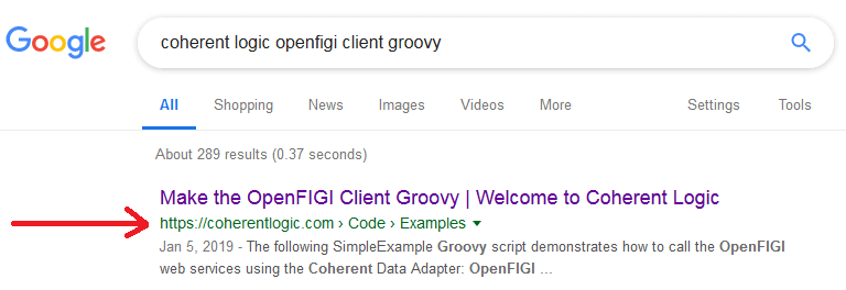 A pointer to the Sitelinks Breadcrumbs in Google search results.