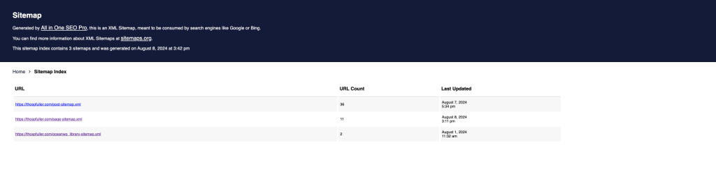 Step One (C): The sitemap.xml file contains a reference to the oceanwp_library-sitemap.xml file.
