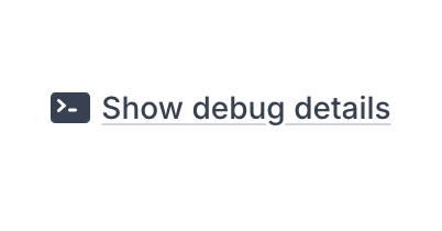 The link to the 'Show debug details' information page in the Open Graph Preview testing service.
